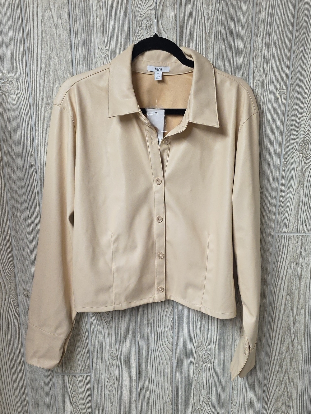 Bar III Faux Leather Core Pleather Cropped Jacket Womens Plus Size XXL NWT